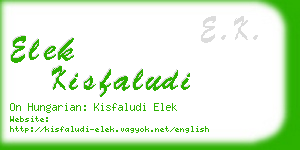 elek kisfaludi business card